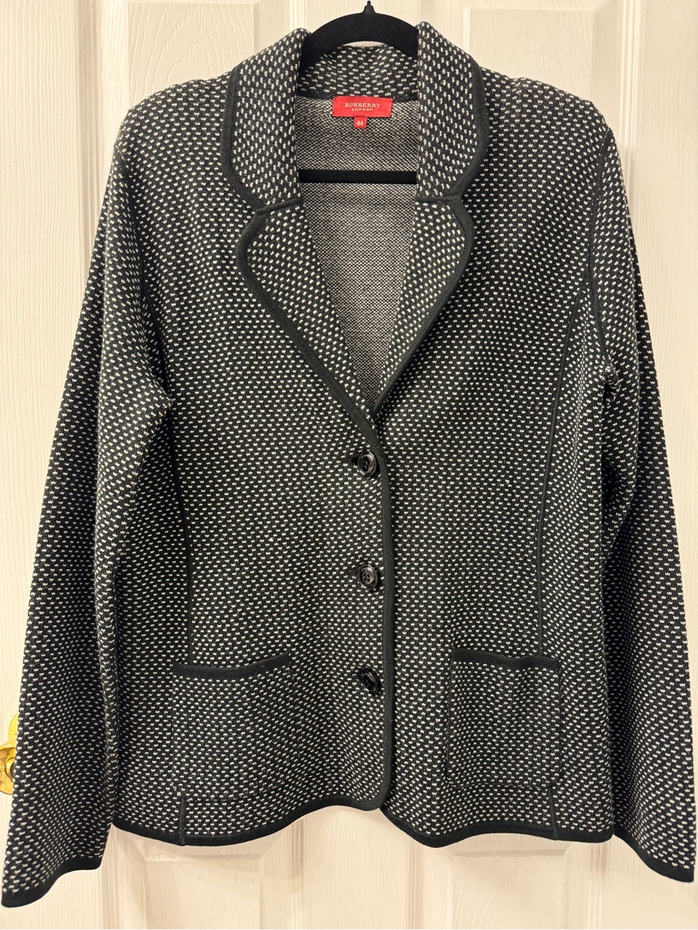 Burberry London Knit Wool Blazer Cardigan Sweater